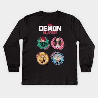 DEMON SLAYER (KIMETSU NO YAIBA): ALL CHARACTERS GRUNGE STYLE Kids Long Sleeve T-Shirt